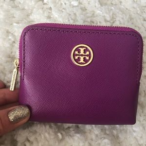 Tory Burch purple zip card holder case 💜 Flawless